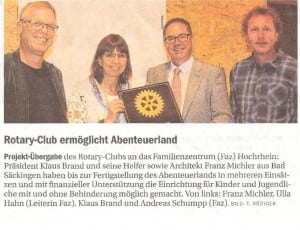 Read more about the article Rotary Club ermöglicht Abenteuerland